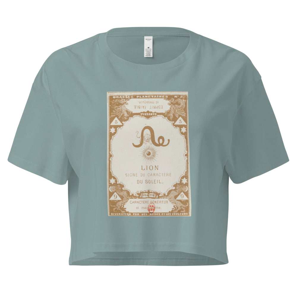 "Leo" Vintage French Astrology Oracle | Crop Top-Haus of Darkness, Haus of Light