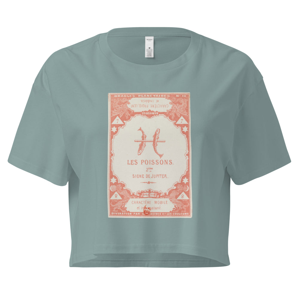 "Pisces" Vintage French Astrology Oracle | Crop Top-Haus of Darkness, Haus of Light