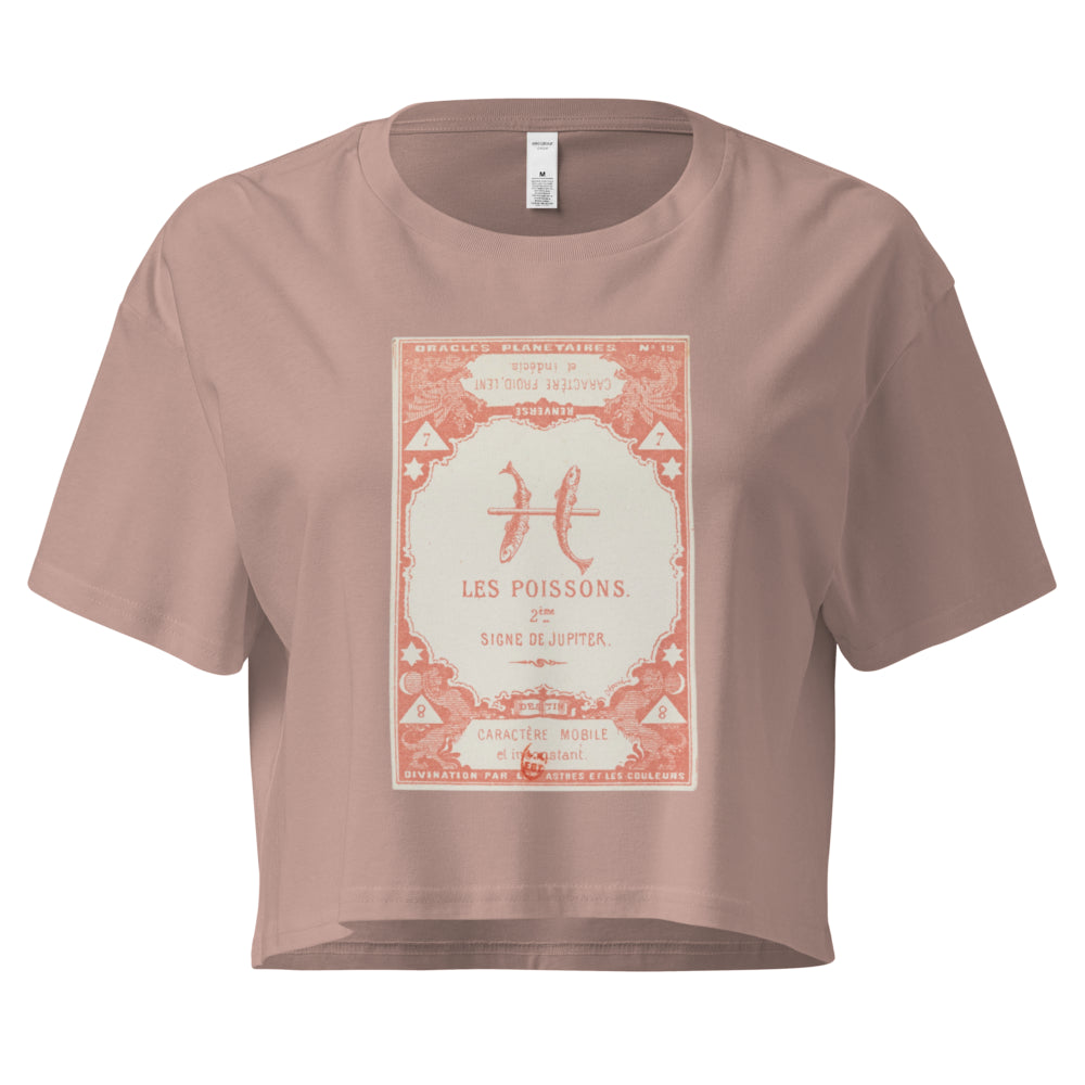 "Pisces" Vintage French Astrology Oracle | Crop Top-Haus of Darkness, Haus of Light