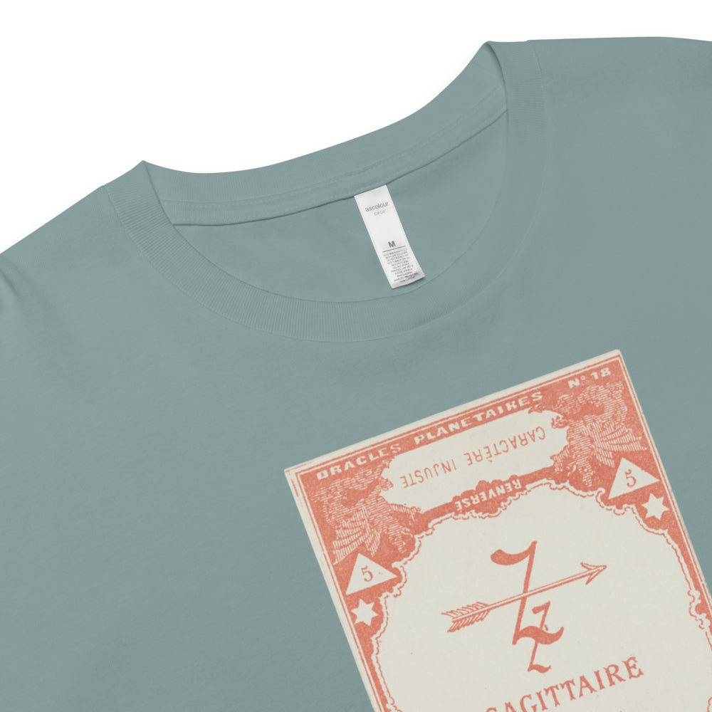 "Sagittarius" Vintage French Astrology Oracle | Crop Top-Haus of Darkness, Haus of Light