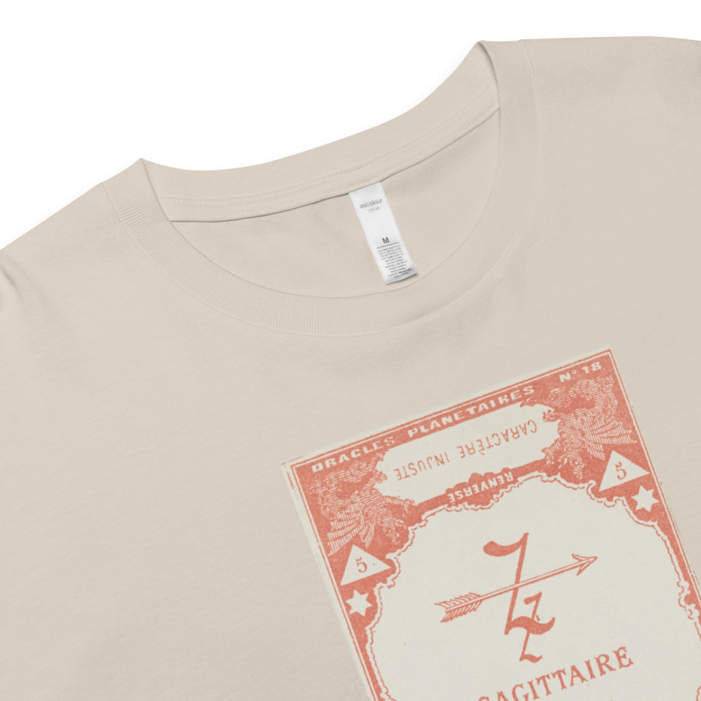 "Sagittarius" Vintage French Astrology Oracle | Crop Top-Haus of Darkness, Haus of Light