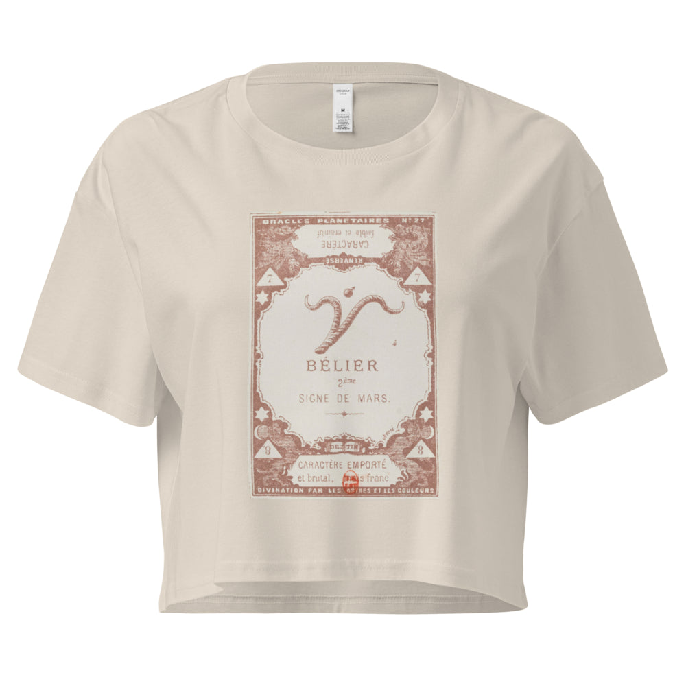 "Aries" Vintage French Astrology Oracle | Crop Top-Haus of Darkness, Haus of Light