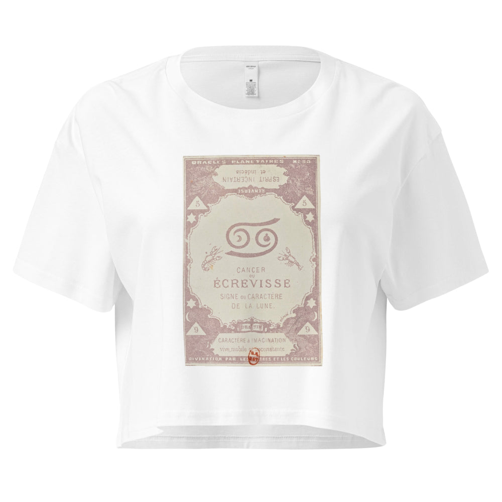 "Cancer" Vintage French Astrology Oracle | Crop Top-Haus of Darkness, Haus of Light