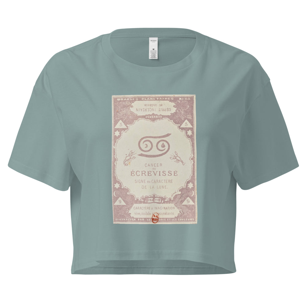 "Cancer" Vintage French Astrology Oracle | Crop Top-Haus of Darkness, Haus of Light