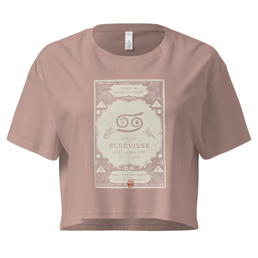 "Cancer" Vintage French Astrology Oracle | Crop Top-Haus of Darkness, Haus of Light