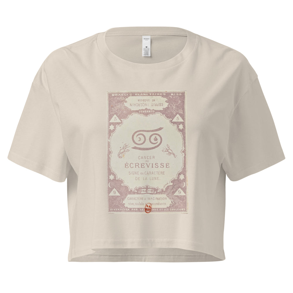"Cancer" Vintage French Astrology Oracle | Crop Top-Haus of Darkness, Haus of Light