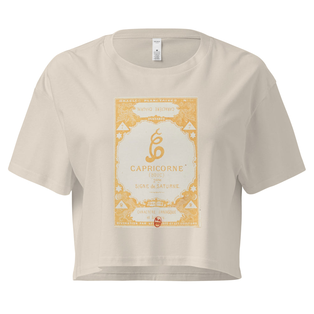 "Capricorn" Vintage French Astrology Oracle | Crop Top-Haus of Darkness, Haus of Light