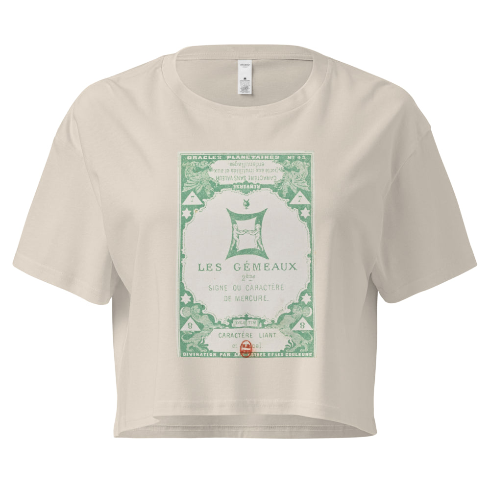 "Gemini" Vintage French Astrology Oracle | Crop Top-Haus of Darkness, Haus of Light