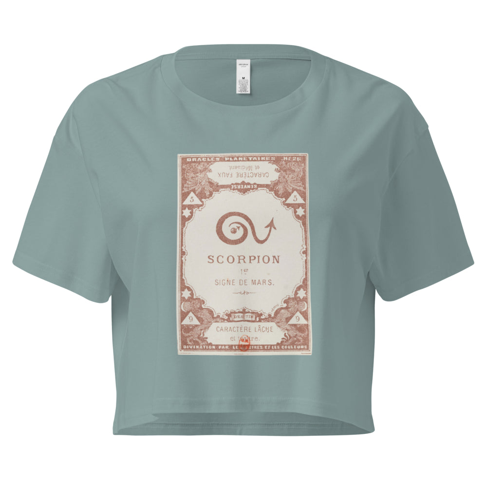"Scorpio" Vintage French Astrology Oracle | Crop Top-Haus of Darkness, Haus of Light