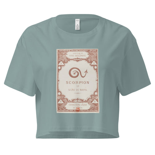 "Scorpio" Vintage French Astrology Oracle | Crop Top-Haus of Darkness, Haus of Light