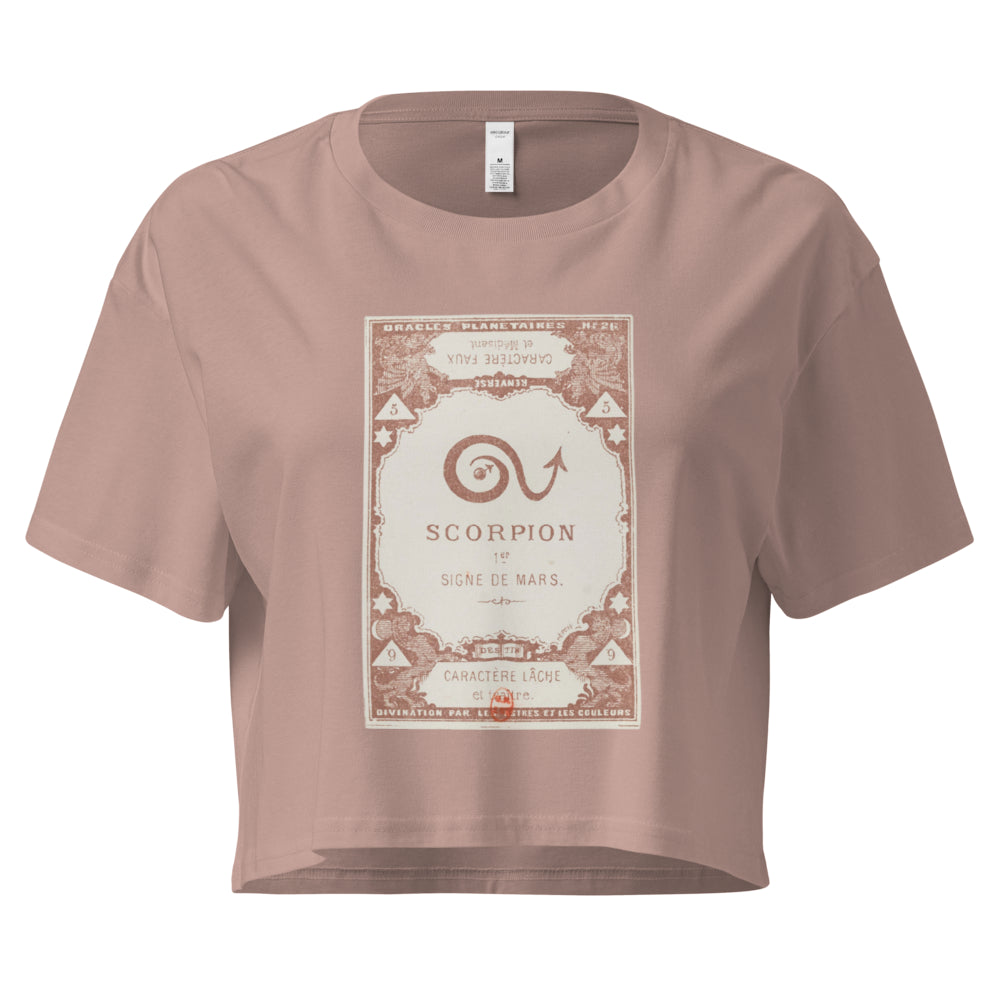 "Scorpio" Vintage French Astrology Oracle | Crop Top-Haus of Darkness, Haus of Light