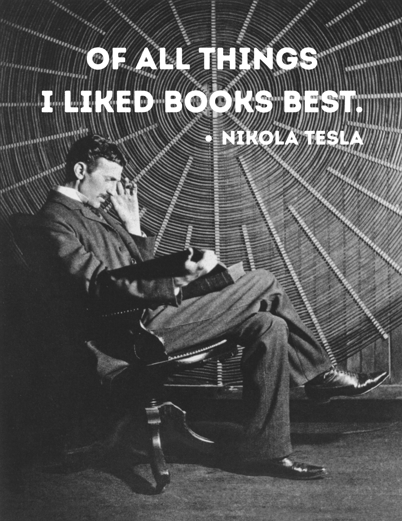 Nikola Tesla Book Quote | Eco Book Tote