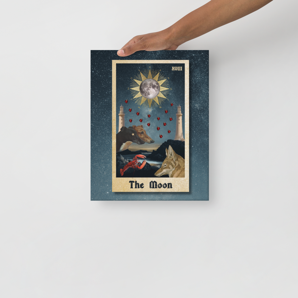 Moon Tarot Collage by Haus of Darkness Haus of Light:  A tribute to Dali Symbolism | 11 x 14 Thin Canvas Print