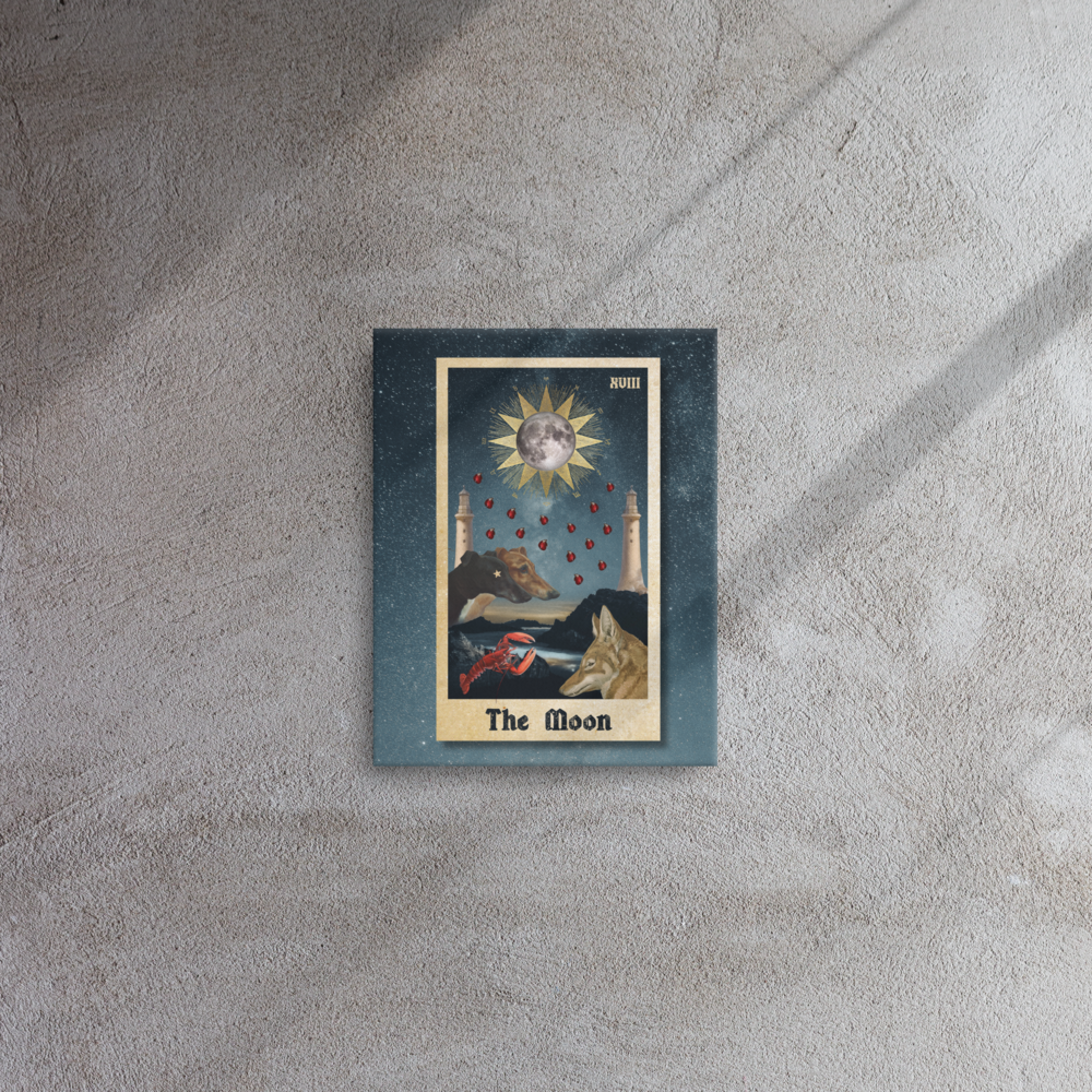 Moon Tarot Collage by Haus of Darkness Haus of Light:  A tribute to Dali Symbolism | 11 x 14 Thin Canvas Print
