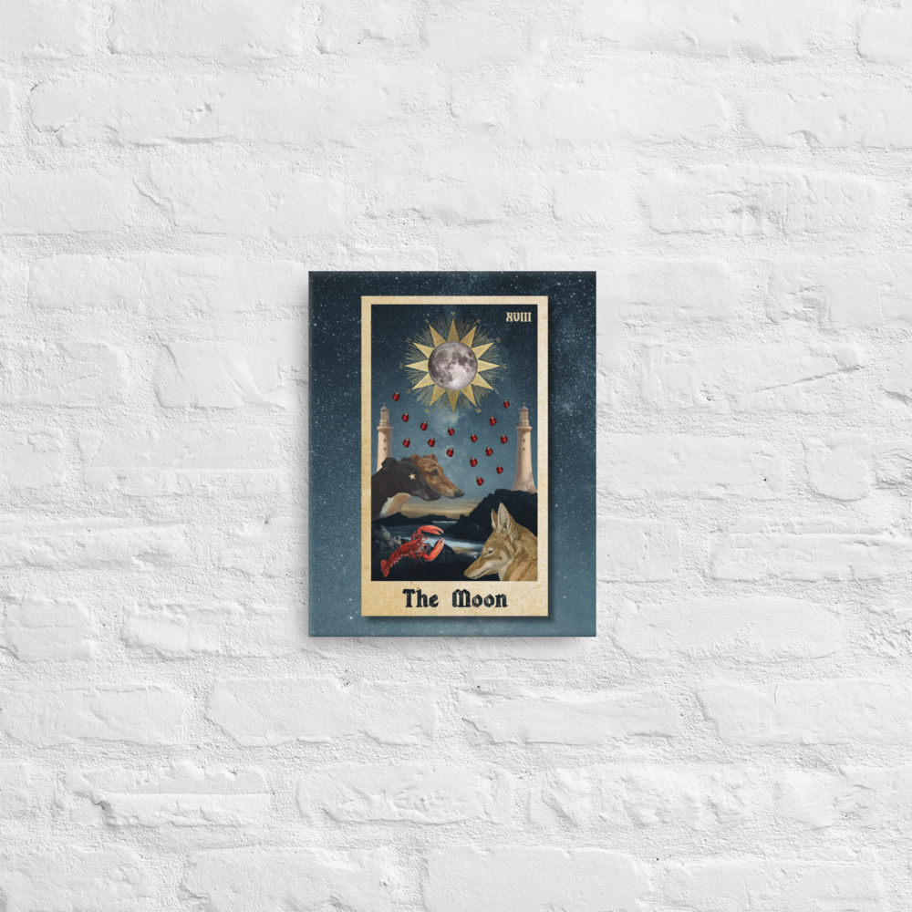 Moon Tarot Collage by Haus of Darkness Haus of Light:  A tribute to Dali Symbolism | 11 x 14 Thin Canvas Print