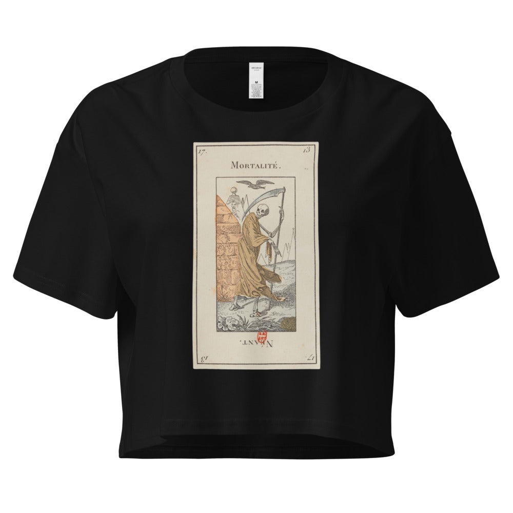Vintage "Grand Etteilla" French Tarot "Death" | Crop Top-Haus of Darkness, Haus of Light