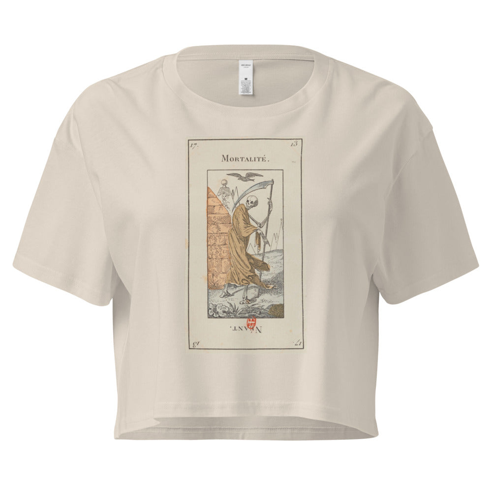 Vintage "Grand Etteilla" French Tarot "Death" | Crop Top-Haus of Darkness, Haus of Light