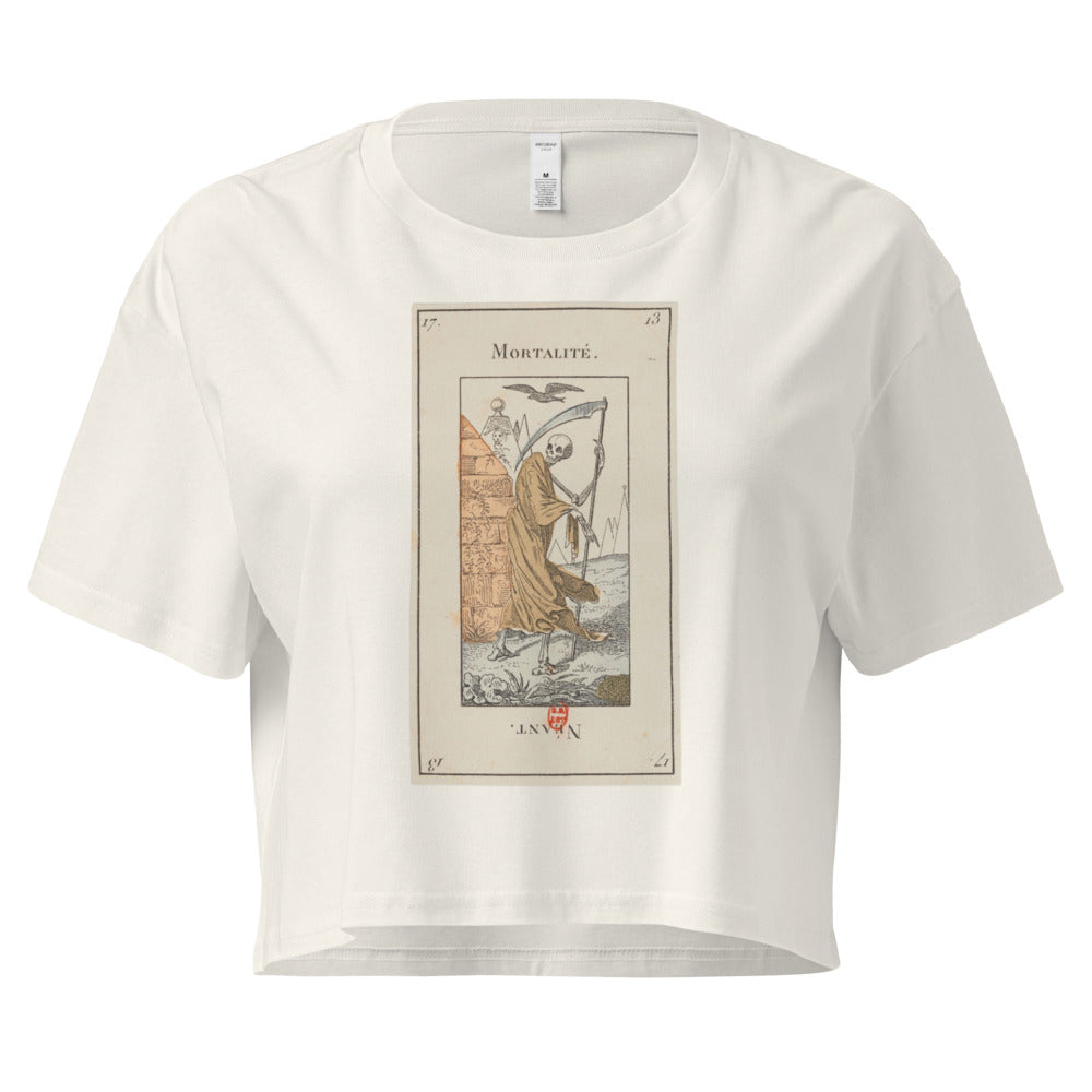 Vintage "Grand Etteilla" French Tarot "Death" | Crop Top-Haus of Darkness, Haus of Light