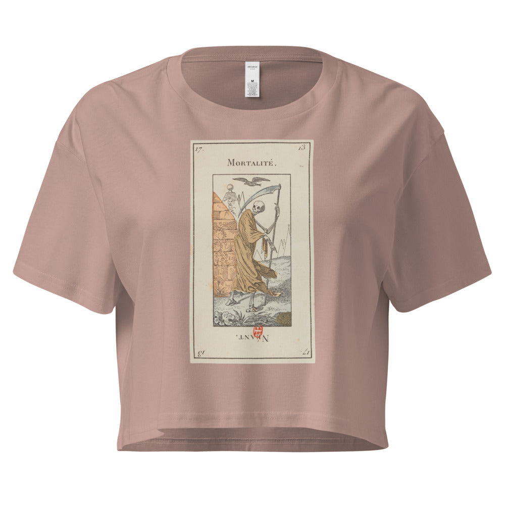 Vintage "Grand Etteilla" French Tarot "Death" | Crop Top-Haus of Darkness, Haus of Light