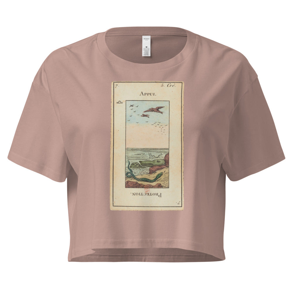 Vintage "Grand Etteilla" French Tarot "Protection" | Crop Top-Haus of Darkness, Haus of Light