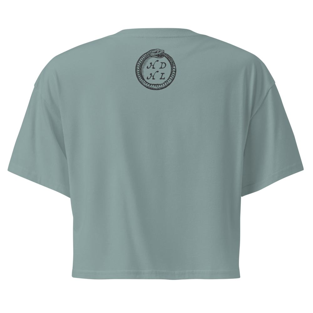 "Ex Libris" Snake with Skull and Crown Bookplate  | Crop Top