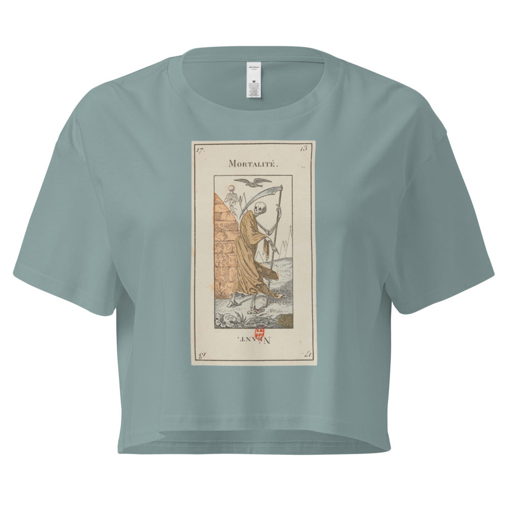 Vintage "Grand Etteilla" French Tarot "Death" | Crop Top-Haus of Darkness, Haus of Light