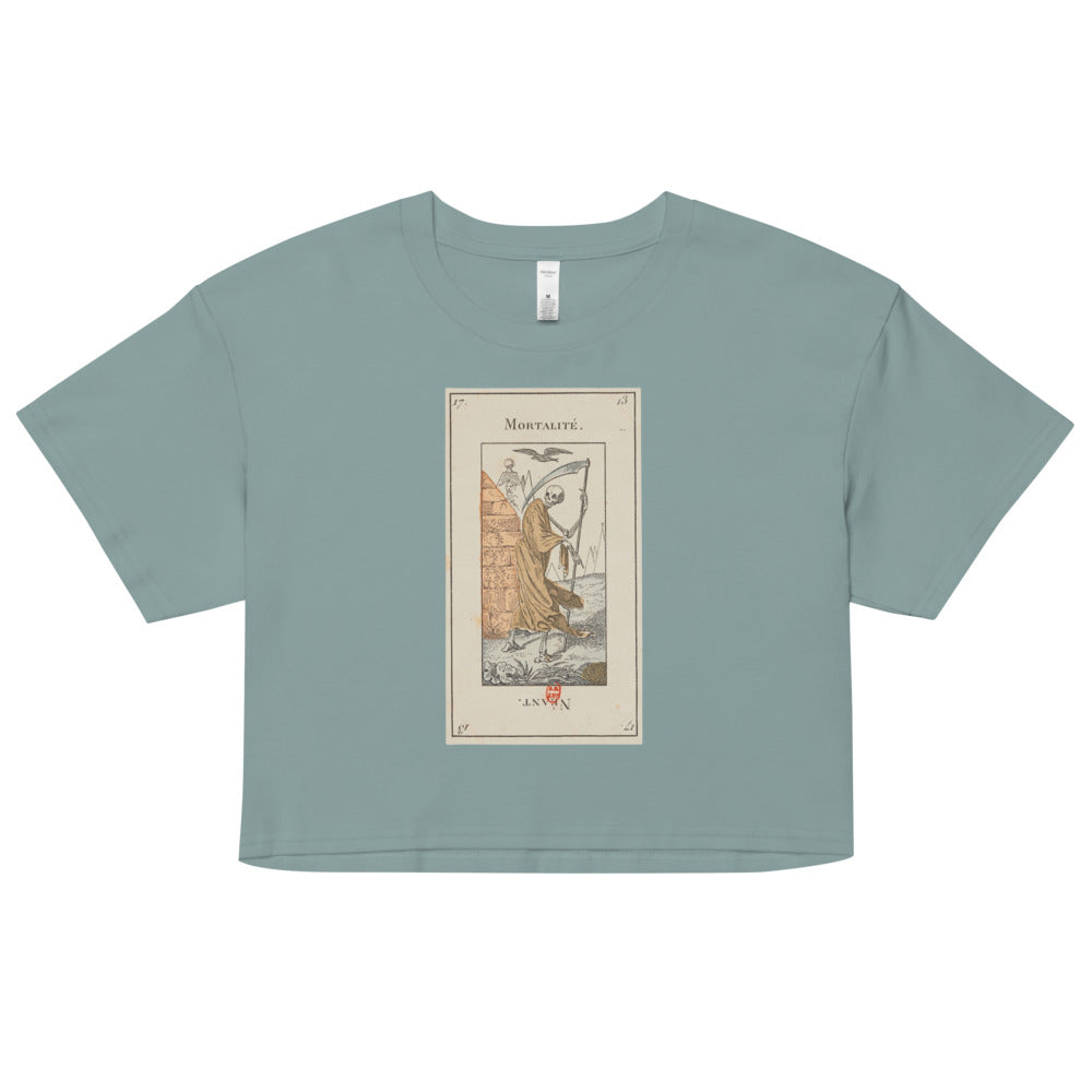 Vintage "Grand Etteilla" French Tarot "Death" | Crop Top-Haus of Darkness, Haus of Light