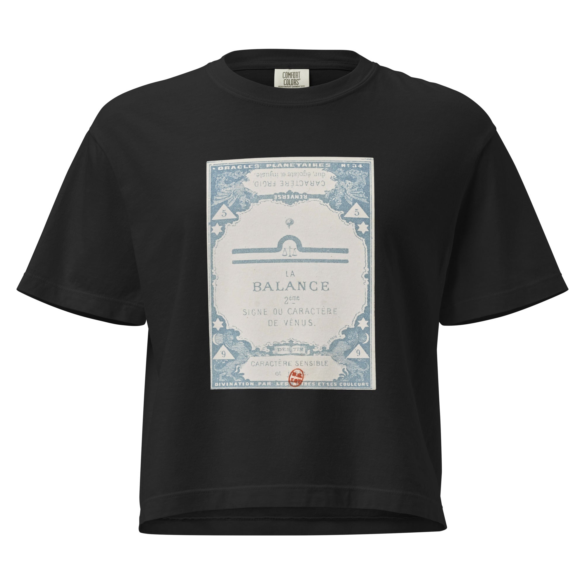 "Libra" Vintage French Astrology Oracle | Women's Boxy Tee-Haus of Darkness, Haus of Light