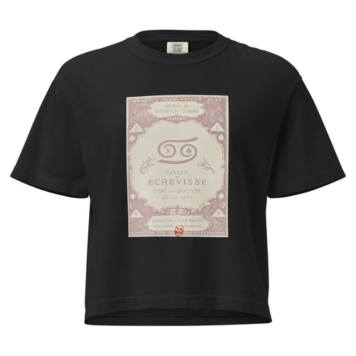 "Cancer" Vintage French Astrology Oracle | Women's Boxy Tee-Haus of Darkness, Haus of Light