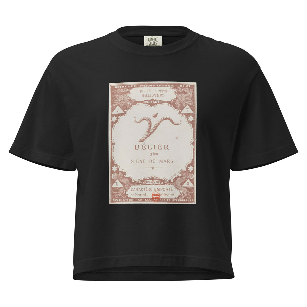 "Aries" Vintage French Astrology Oracle | Women's Boxy Tee-Haus of Darkness, Haus of Light