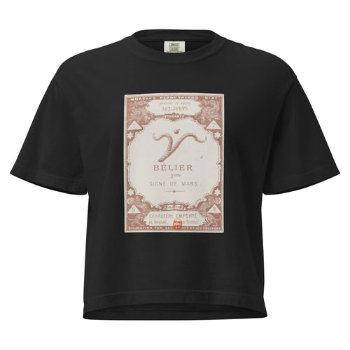 "Aries" Vintage French Astrology Oracle | Women's Boxy Tee-Haus of Darkness, Haus of Light