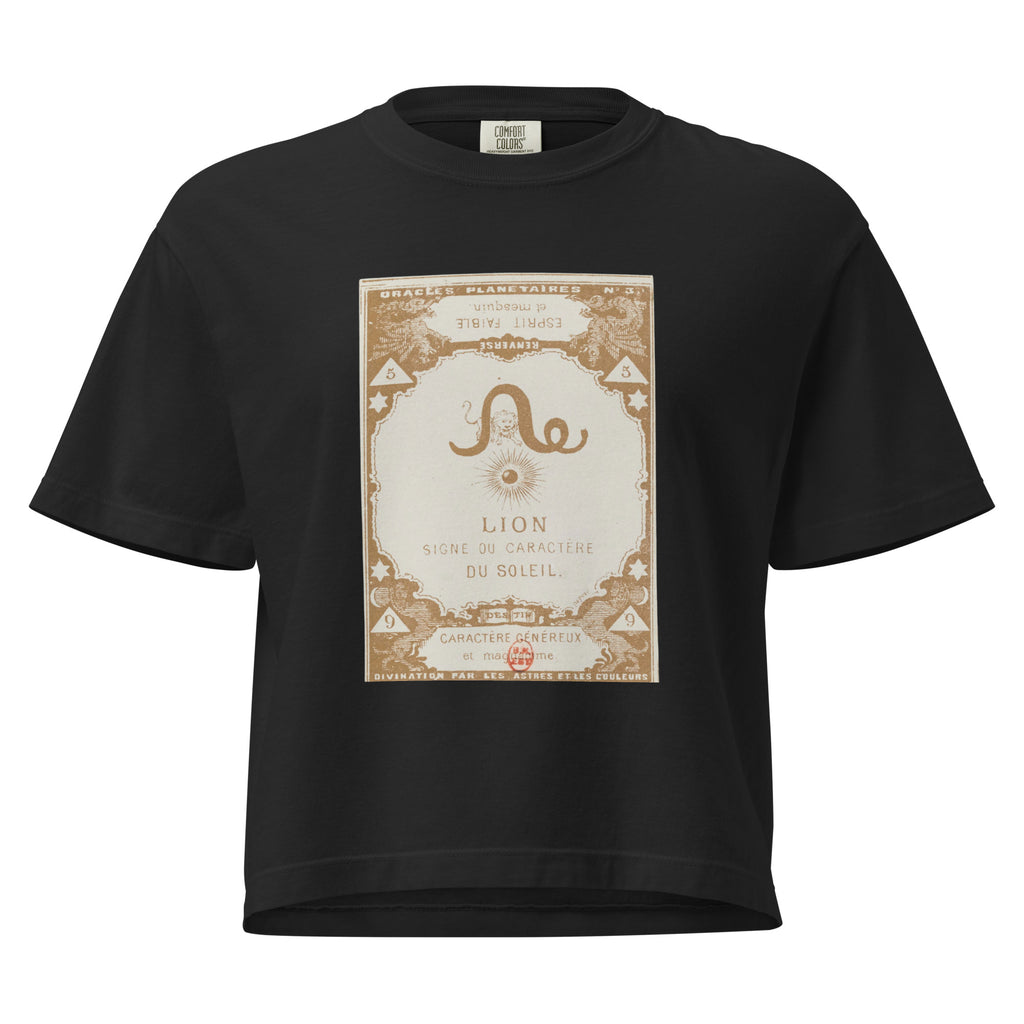 "Leo" Vintage French Astrology Oracle | Women's Boxy Tee-Haus of Darkness, Haus of Light
