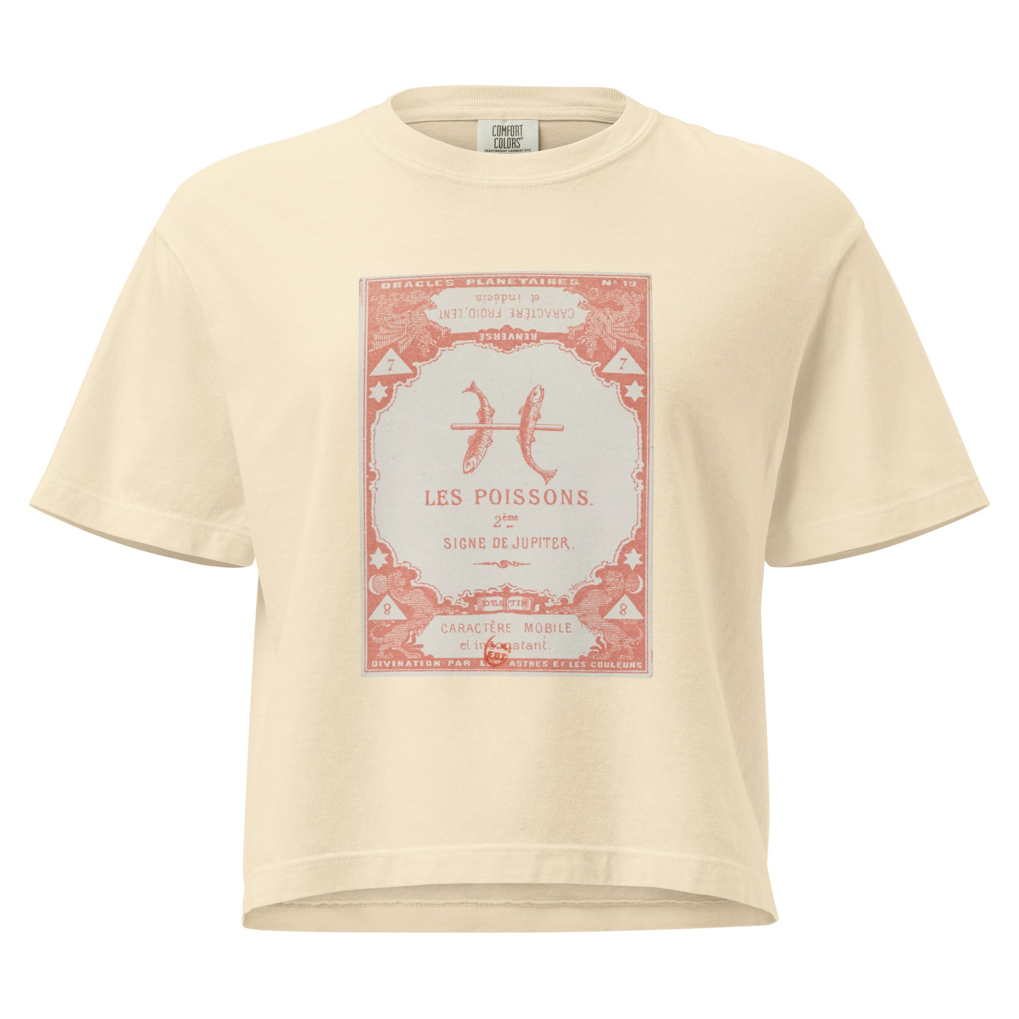 "Pisces" Vintage French Astrology Oracle | Women's Boxy Tee-Haus of Darkness, Haus of Light