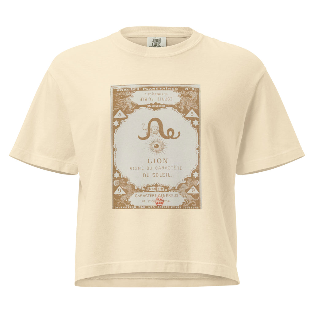 "Leo" Vintage French Astrology Oracle | Women's Boxy Tee-Haus of Darkness, Haus of Light