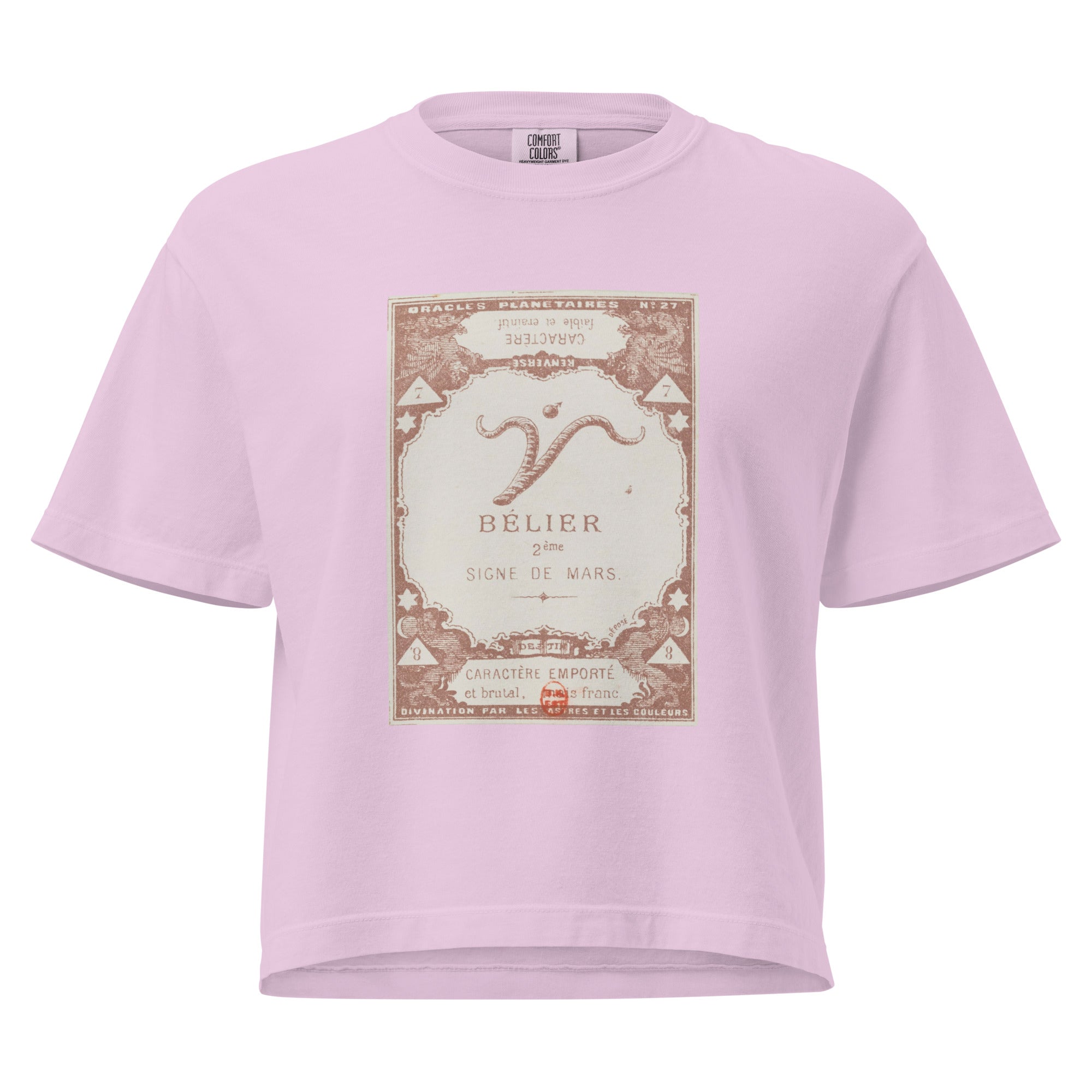 "Aries" Vintage French Astrology Oracle | Women's Boxy Tee-Haus of Darkness, Haus of Light