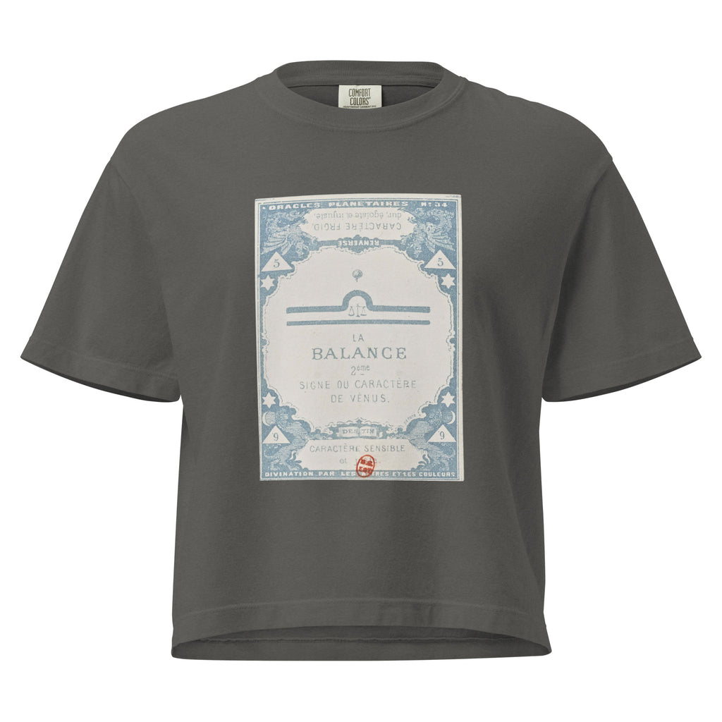 "Libra" Vintage French Astrology Oracle | Women's Boxy Tee-Haus of Darkness, Haus of Light