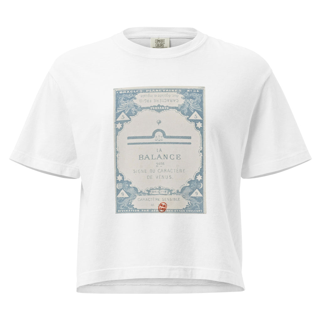 "Libra" Vintage French Astrology Oracle | Women's Boxy Tee-Haus of Darkness, Haus of Light