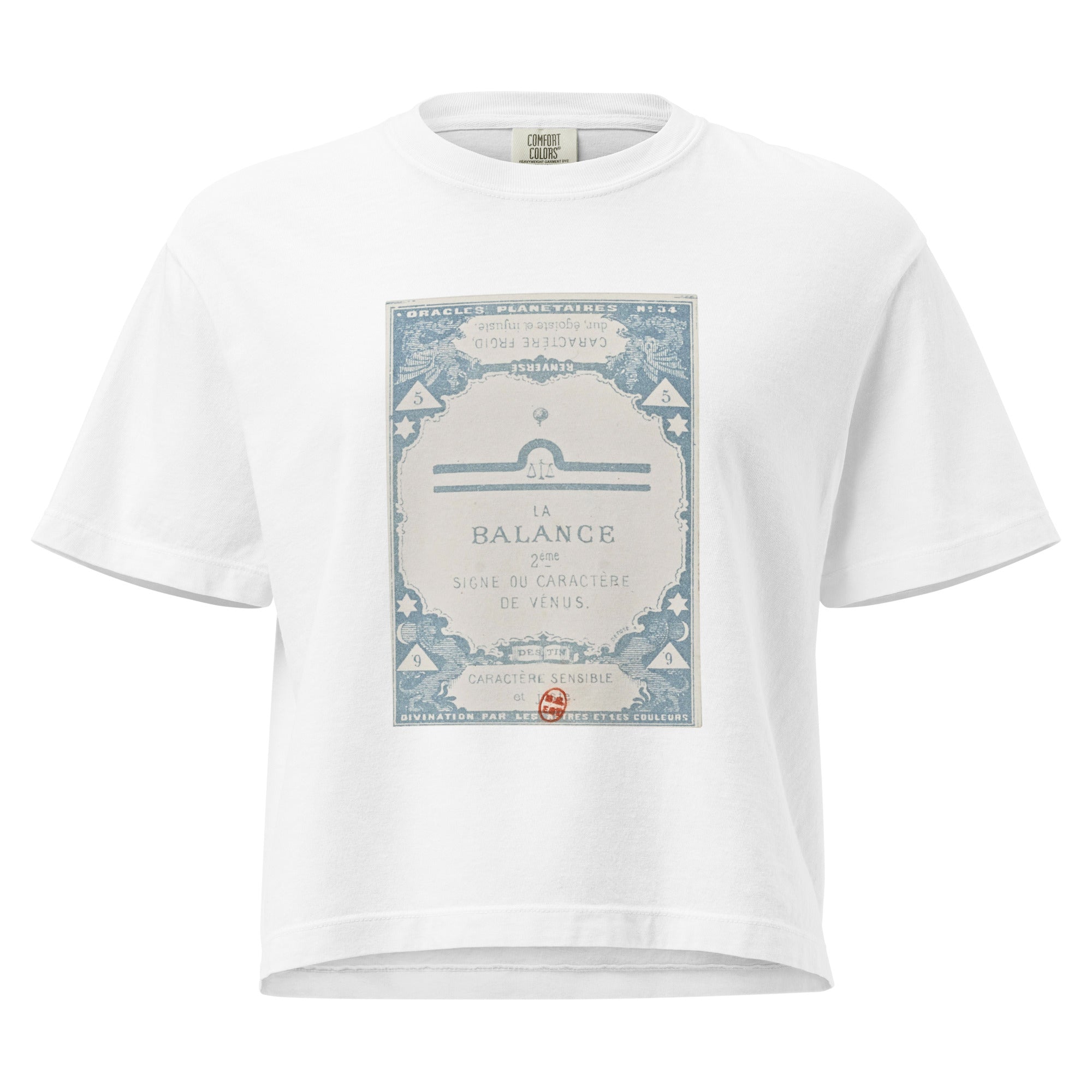 "Libra" Vintage French Astrology Oracle | Women's Boxy Tee-Haus of Darkness, Haus of Light