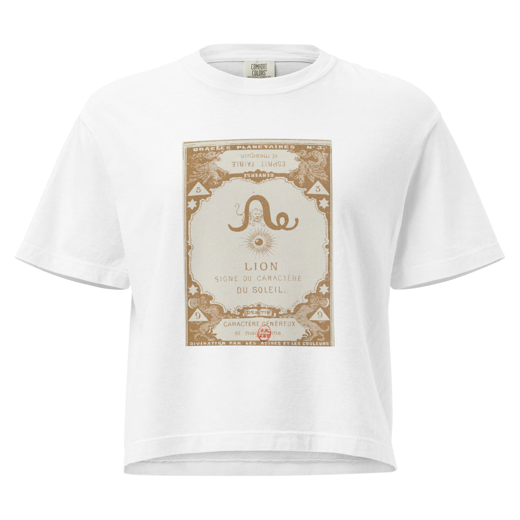 "Leo" Vintage French Astrology Oracle | Women's Boxy Tee-Haus of Darkness, Haus of Light